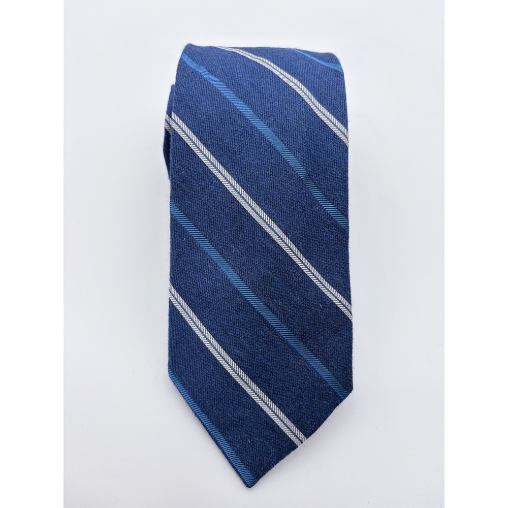 Jos A Bank Necktie Mens OS Blue 1905 Collection Striped Silk Blend Skinny Tie